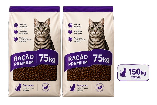150kg de ração para gatos